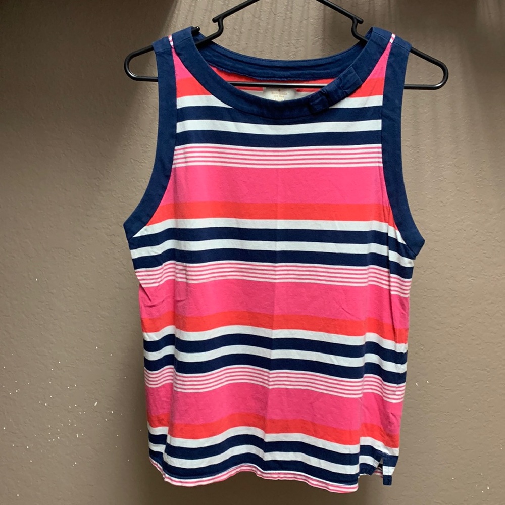 Kate Spade Pink and Navy Striped Tank Top